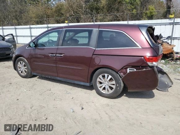 2014 Honda Odyssey EX-L with VIN 5FNRL5H61EB077828, listed as a Copart auction lot 46304125 with 104,367 mi miles and Salvage Title. Bid and sale history available at DreamBid. Image 2.