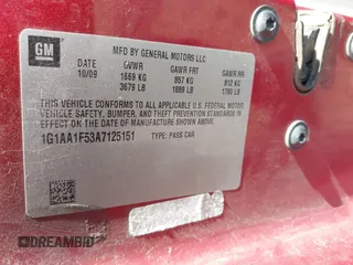 2010 Chevrolet Cobalt with VIN 1G1AA1F53A7125151, listed as a IAAI auction lot 42128870 with 196,668 mi miles and . Bid and sale history available at DreamBid. Image 9.