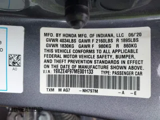 2021 Honda Insight Touring with VIN 19XZE4F97ME001133, listed as a IAAI auction lot 42477281 with 62,394 mi miles and . Bid and sale history available at DreamBid. Image 9.