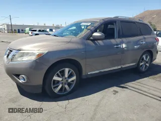 2013 Nissan Pathfinder Platinum with VIN 5N1AR2MM7DC608522, listed as a Copart auction lot 63293895 with 155,467 mi miles and Clean title. Bid and sale history available at DreamBid. Image 1.