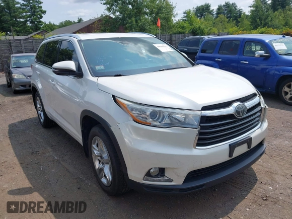 2016 Toyota Highlander Limited with VIN 5TDDKRFH0GS334968, listed as a IAAI auction lot 40088562 with 123,717 mi miles and . Bid and sale history available at DreamBid. Image 1.