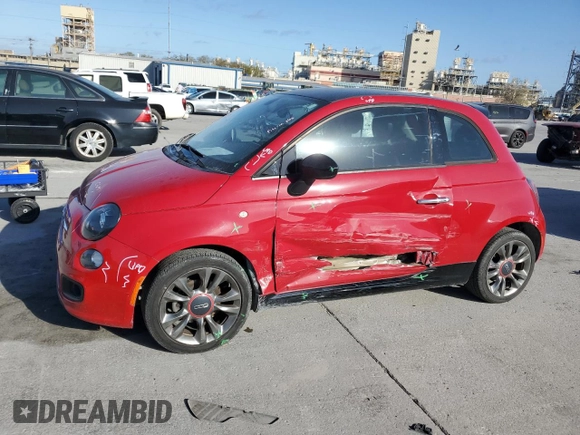 2017 FIAT 500 Pop with VIN 3C3CFFKR4HT600890, listed as a Copart auction lot 49456795 with 61,356 mi miles and Salvage title. Bid and sale history available at DreamBid. Image 1.