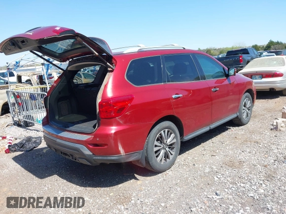 2017 Nissan Pathfinder SV z VIN 5N1DR2MN9HC682035, wystawiony jako IAAI lot #41956320 z przebiegiem 148 358 mil mil oraz . Historia ofert i sprzedaży dostępna na DreamBid. Obrazek 4.
