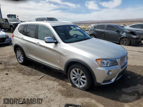 2013 BMW X3 xDrive28i with VIN 5UXWX9C51D0A16801, listed as a Copart auction lot 49008455 with 104,542 mi miles and Salvage Title. Bid and sale history available at carsss.com. Image 4.