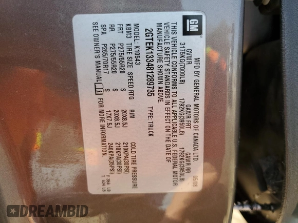2008 GMC Sierra 1500 Work Truck z VIN 2GTEK133481289735, wystawiony jako Copart lot #52970185 z przebiegiem 312 850 mil mil oraz Czysty tytuł • Clean title. Historia ofert i sprzedaży dostępna na DreamBid. Obrazek 12.