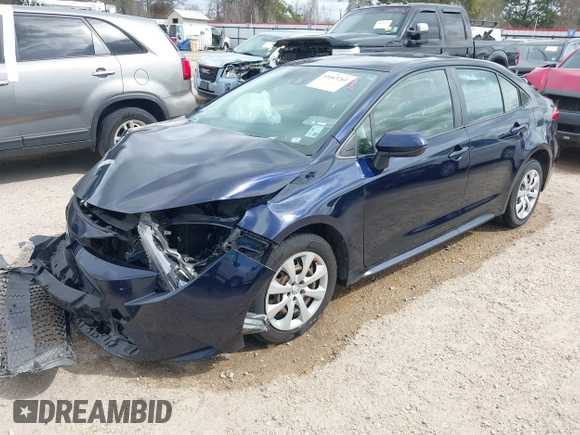 2020 Toyota Corolla LE with VIN JTDEPRAEXLJ023333, listed as a IAAI auction lot 41663261 with 81,137 mi miles. Bid and sale history available at carsss.com. Image 2.