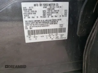 2015 Ford Edge SE with VIN 2FMTK4G93FBB83061, listed as a Copart auction lot 55616675 with 210,453 mi miles and Clean title. Bid and sale history available at DreamBid. Image 12.