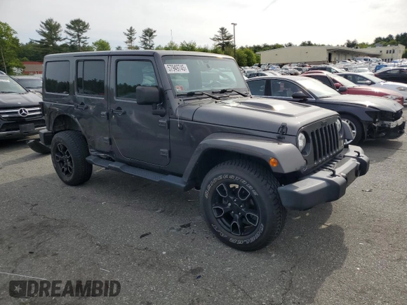 2018 Jeep Wrangler Unlimited Sahara with VIN 1C4BJWEG8JL821569, listed as a Copart auction lot 57949745 with 40,048 mi miles and Salvage title. Bid and sale history available at DreamBid. Image 4.