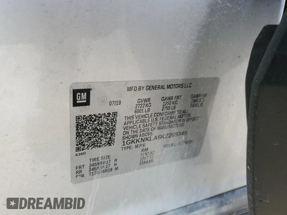 2019 GMC Acadia SLE with VIN 1GKKNKLA6KZ299345, listed as a Copart auction lot 84394144 with 93,485 mi miles and Salvage Title. Bid and sale history available at carsss.com. Image 15.