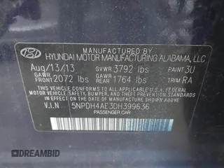 2013 Hyundai Elantra Limited с VIN 5NPDH4AE3DH399636, выставлен на аукционе IAAI как лот 41869661 с пробегом 130 132 миль миль и . История ставок и продаж доступна на DreamBid. Изображение 9.