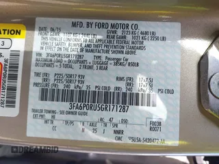 2016 Ford Fusion Titanium Hybrid with VIN 3FA6P0RU5GR171287, listed as a IAAI auction lot 41918195 with 74,721 mi miles. Bid and sale history available at carsss.com. Image 9.