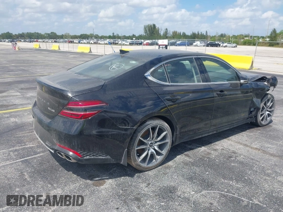 2023 Genesis G70 2.0T z VIN KMTG34TA3PU129713, wystawiony jako IAAI lot #42166763 z przebiegiem 8 692 mil mil oraz . Historia ofert i sprzedaży dostępna na DreamBid. Obrazek 4.