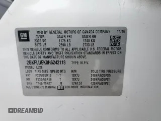 2017 GMC Terrain SLT with VIN 2GKFLUEK0H6242118, listed as a Copart auction lot 45374525 with 68,067 mi miles and Salvage Title. Bid and sale history available at DreamBid. Image 15.