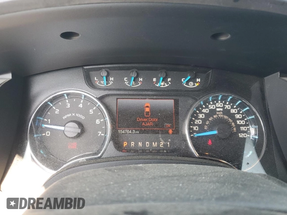 2013 Ford F-150 XL with VIN 1FTFW1EFXDFB40832, listed as a Copart auction lot 63705155 with 154,764 mi miles and Salvage title. Bid and sale history available at DreamBid. Image 9.