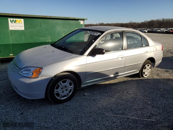 2002 Honda Civic LX with VIN 2HGES16502H572761, listed as a Copart auction lot 50168235 with 248,045 mi miles and Salvage Title. Bid and sale history available at carsss.com. Image 1.