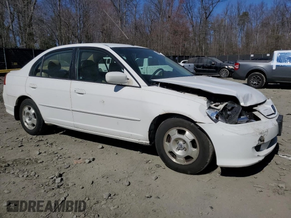 2005 Honda Civic with VIN JHMES96635S011410, listed as a Copart auction lot 48807165 with 182,210 mi miles and Salvage Title. Bid and sale history available at DreamBid. Image 4.
