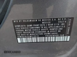 2014 Volkswagen Jetta S z VIN 3VW2K7AJ2EM313510, wystawiony jako IAAI lot #42334212 z przebiegiem 180 245 mil mil oraz . Historia ofert i sprzedaży dostępna na DreamBid. Obrazek 9.
