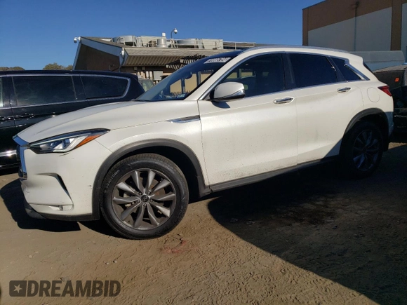 2022 Infiniti QX50 LUXE with VIN 3PCAJ5BAXNF121258, listed as a Copart auction lot 78005704 with 44,545 mi miles and Salvage Title. Bid and sale history available at carsss.com. Image 1.