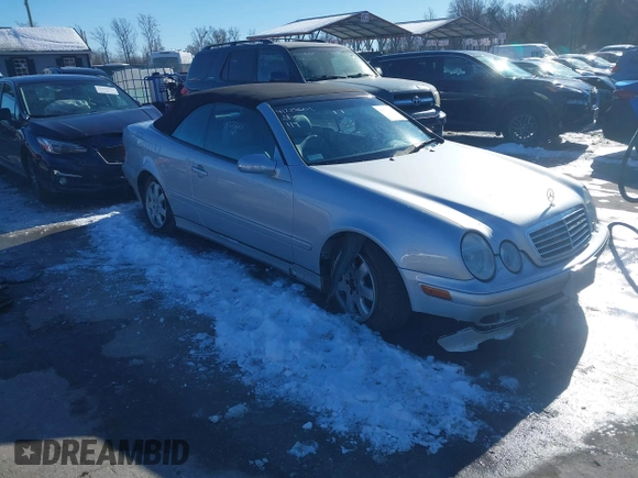 2002 Mercedes-Benz CLK 320/430 with VIN WDBLK65G82T102405, listed as a IAAI auction lot 41225601 with 63,800 mi miles and . Bid and sale history available at DreamBid. Image 1.