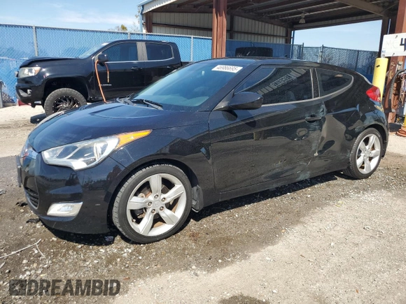 2014 Hyundai Veloster with VIN KMHTC6AD0EU207850, listed as a Copart auction lot 46986695 with 138,024 mi miles and Salvage Title. Bid and sale history available at carsss.com. Image 1.