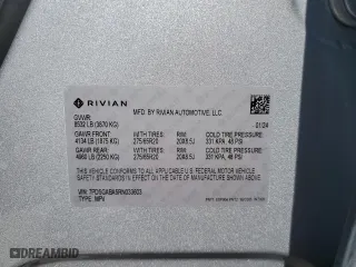 2024 Rivian R1S Adventure with VIN 7PDSGABA5RN033603, listed as a Copart auction lot 74201084 with 0 mi miles and Salvage Title. Bid and sale history available at carsss.com. Image 13.