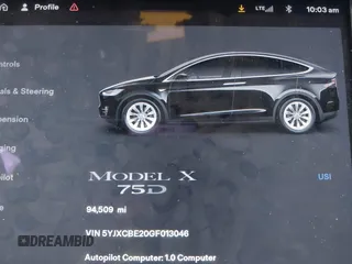 2016 Tesla Model X 70D with VIN 5YJXCBE20GF013046, listed as a IAAI auction lot 41944005 with 94,509 mi miles. Bid and sale history available at carsss.com. Image 7.