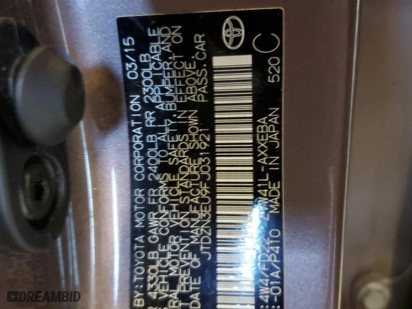 2015 Toyota Prius v Two with VIN JTDZN3EU9FJ031921, listed as a Copart auction lot 45972685 with 131,630 mi miles and Salvage Title. Bid and sale history available at carsss.com. Image 12.