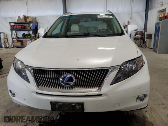 2010 Lexus RX 450h with VIN JTJBC1BAXA2401134, listed as a Copart auction lot 54424195 with 124,077 mi miles and Salvage Title. Bid and sale history available at DreamBid. Image 5.