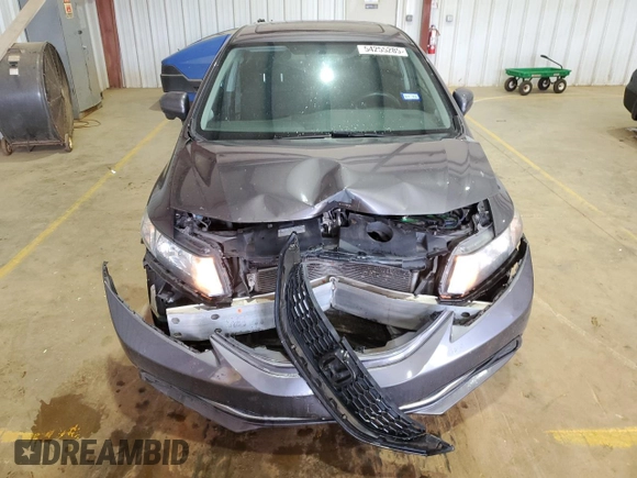 2015 Honda Civic EX with VIN 19XFB2F80FE702560, listed as a Copart auction lot 54255285 with 113,131 mi miles and Salvage Title. Bid and sale history available at DreamBid. Image 5.