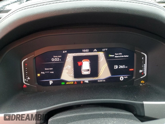 2022 Volkswagen Atlas SEL Premium R-Line with VIN 1V2FR2CA3NC515322, listed as a Copart auction lot 53089235 with 36,581 mi miles and Salvage title. Bid and sale history available at DreamBid. Image 9.