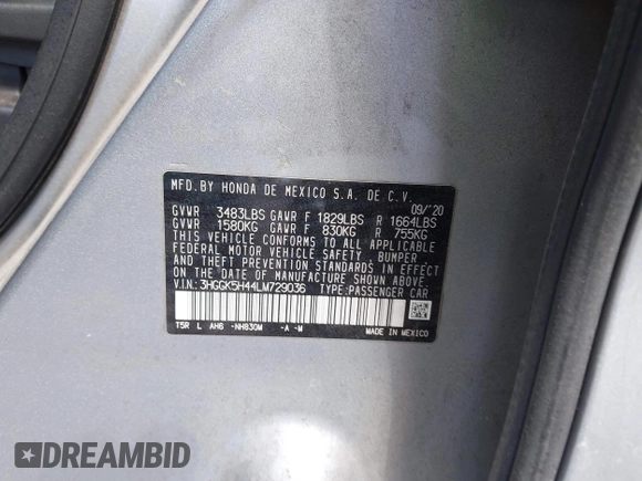 2020 Honda Fit LX z VIN 3HGGK5H44LM729036, wystawiony jako IAAI lot #41840623 z przebiegiem 134 277 mil mil oraz . Historia ofert i sprzedaży dostępna na DreamBid. Obrazek 9.
