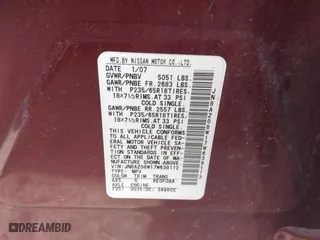 2007 Nissan Murano SL with VIN JN8AZ08W17W638112, listed as a IAAI auction lot 41831920 with 231,930 mi miles. Bid and sale history available at carsss.com. Image 9.