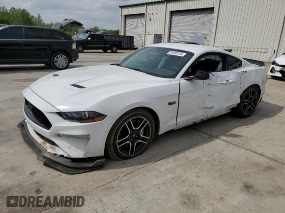 2019 Ford Mustang GT z VIN 1FA6P8CF5K5124975, wystawiony jako Copart lot #51500135 z przebiegiem 52 762 mil mil oraz Szkoda całkowita • Salvage title. Historia ofert i sprzedaży dostępna na DreamBid. Obrazek 1.