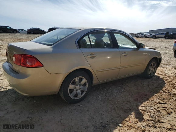 2008 Kia Optima LX with VIN KNAGE123685246267, listed as a Copart auction lot 48325625 with 209,219 mi miles and Salvage Title. Bid and sale history available at carsss.com. Image 3.