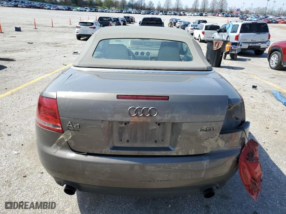 2008 Audi A4 2.0T with VIN WAUAF48H18K016824, listed as a Copart auction lot 50129485 with 121,376 mi miles and Salvage Title. Bid and sale history available at carsss.com. Image 6.
