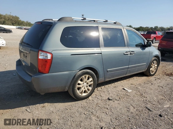2007 Kia Sedona EX with VIN KNDMB233976173357, listed as a Copart auction lot 75049784 with 213,508 mi miles and Salvage Title. Bid and sale history available at carsss.com. Image 3.