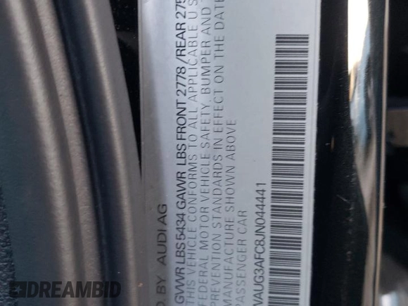 2018 Audi A6 Premium Plus z VIN WAUG3AFC8JN044441, wystawiony jako Copart lot #86067564 z przebiegiem 55 120 mil mil oraz Szkoda całkowita • Salvage title. Historia ofert i sprzedaży dostępna na DreamBid. Obrazek 12.