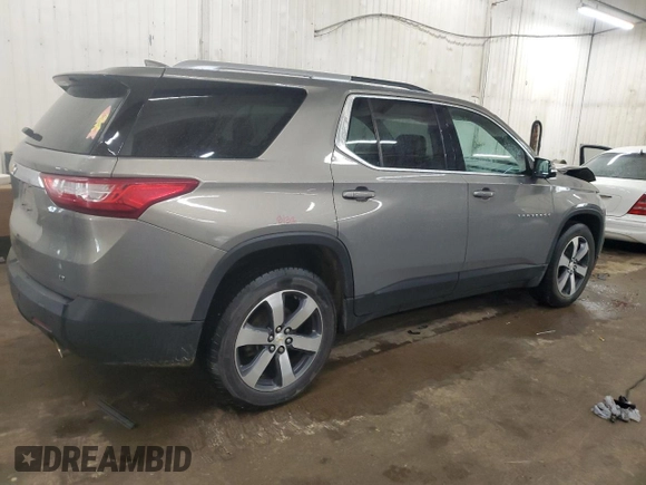2018 Chevrolet Traverse LT z VIN 1GNEVHKW9JJ124245, wystawiony jako Copart lot #57029805 z przebiegiem 157 694 mil mil oraz Szkoda całkowita • Salvage title. Historia ofert i sprzedaży dostępna na DreamBid. Obrazek 3.