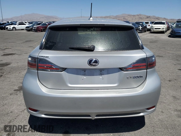 2012 Lexus CT 200h with VIN JTHKD5BH3C2093939, listed as a Copart auction lot 58173095 with 122,990 mi miles and Salvage title. Bid and sale history available at DreamBid. Image 6.