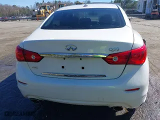 2014 Infiniti Q50 Premium with VIN JN1BV7AR8EM697016, listed as a IAAI auction lot 41826948 with 97,583 mi miles. Bid and sale history available at carsss.com. Image 16.