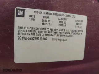 2002 Chevrolet Impala with VIN 2G1WF52E229210146, listed as a IAAI auction lot 41616290 with 1 mi miles. Bid and sale history available at carsss.com. Image 9.