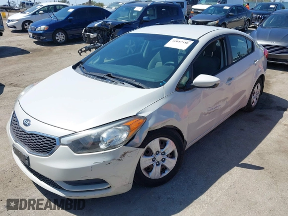 2014 Kia Forte LX with VIN KNAFK4A63E5115830, listed as a IAAI auction lot 42087188 with 111,660 mi miles. Bid and sale history available at carsss.com. Image 2.
