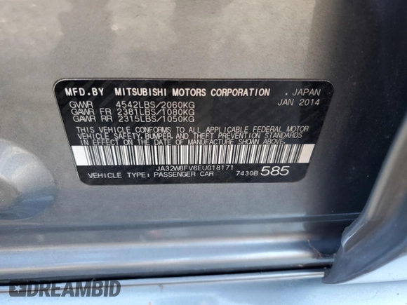 2014 Mitsubishi Lancer Evolution GSR z VIN JA32W8FV6EU018171, wystawiony jako Copart lot #77109934 z przebiegiem 83 467 mil mil oraz Tytuł czysty. Historia ofert i sprzedaży dostępna na DreamBid. Obrazek 12.
