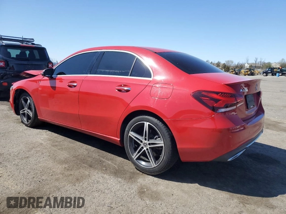 2019 Mercedes-Benz A 220 with VIN WDD3G4EB9KW023082, listed as a Copart auction lot 52583275 with 53,758 mi miles and Salvage title. Bid and sale history available at DreamBid. Image 2.