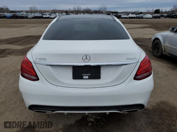 2017 Mercedes-Benz C 300 with VIN 55SWF4KB0HU207207, listed as a Copart auction lot 49957165 with 128,013 mi miles and Salvage title. Bid and sale history available at DreamBid. Image 6.