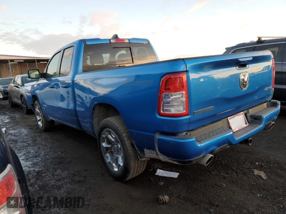 2021 Ram 1500 Big Horn with VIN 1C6SRFBT3MN586735, listed as a Copart auction lot 82870194 with 55,744 mi miles and Salvage Title. Bid and sale history available at carsss.com. Image 2.