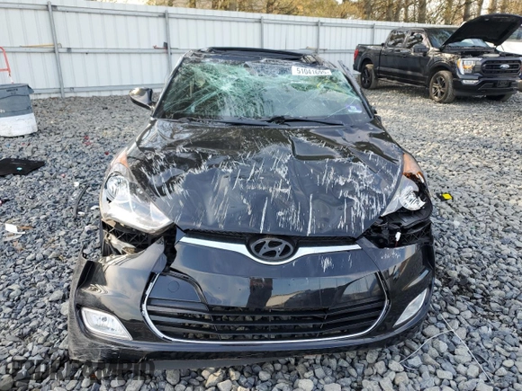 2017 Hyundai Veloster Value Edition with VIN KMHTC6AD5HU322111, listed as a Copart auction lot 51041695 with 56,602 mi miles and Salvage Title. Bid and sale history available at carsss.com. Image 5.