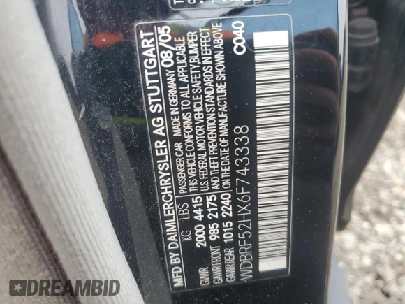 2006 Mercedes-Benz C 230 Sport z VIN WDBRF52HX6F743338, wystawiony jako Copart lot #45790645 z przebiegiem 123 677 mil mil oraz Czysty tytuł • Clean title. Historia ofert i sprzedaży dostępna na DreamBid. Obrazek 12.