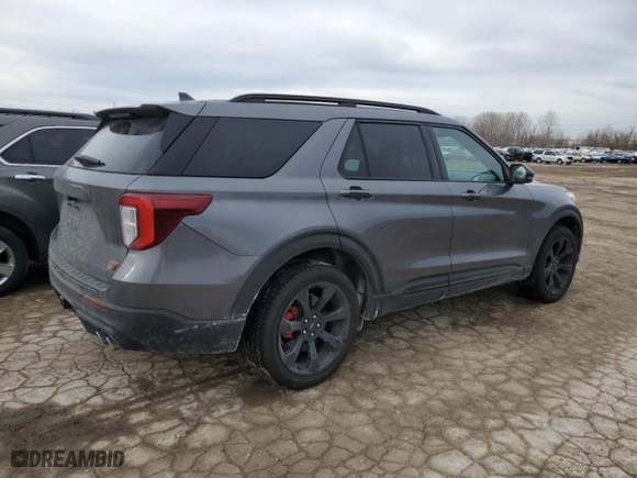 2021 Ford Explorer ST with VIN 1FM5K8GC3MGB79173, listed as a Copart auction lot 46247065 with 97,845 mi miles and Salvage Title. Bid and sale history available at carsss.com. Image 3.