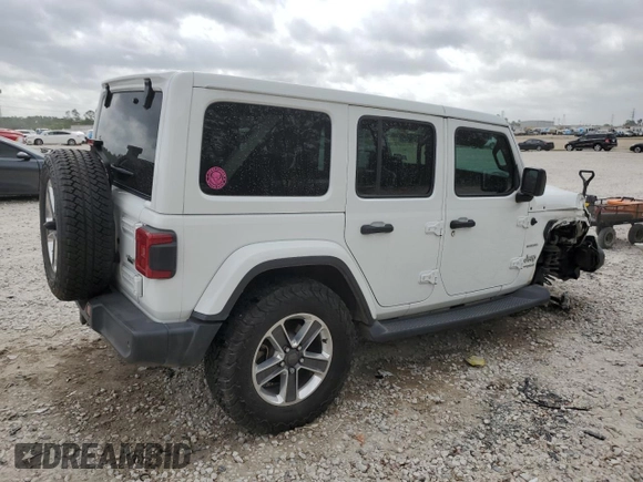 2018 Jeep Wrangler Unlimited Sahara with VIN 1C4HJXEG2JW118600, listed as a Copart auction lot 51263165 with 75,625 mi miles and Salvage Title. Bid and sale history available at carsss.com. Image 3.